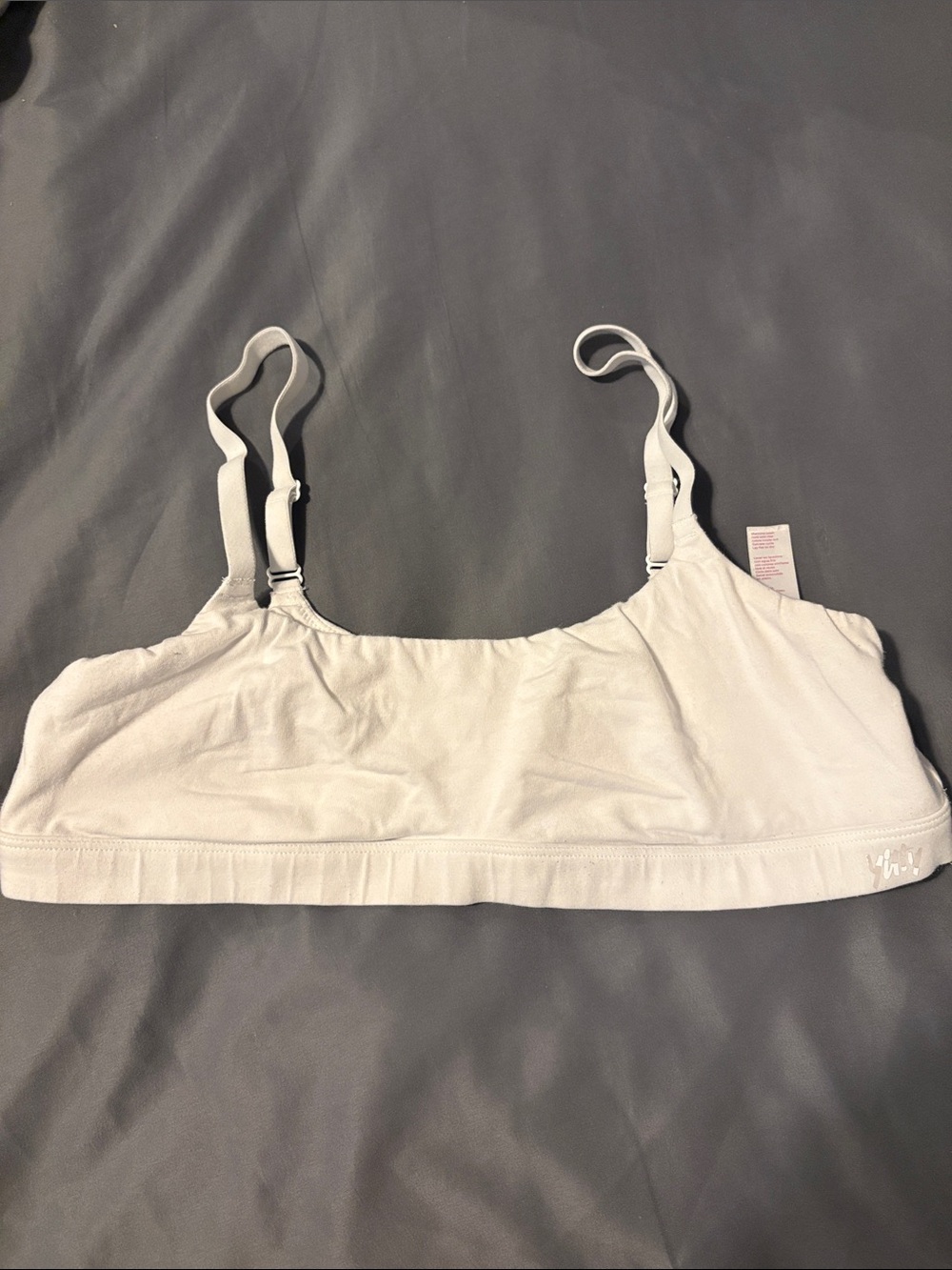 YITTY White Cotton Bralette with Adjustable Straps